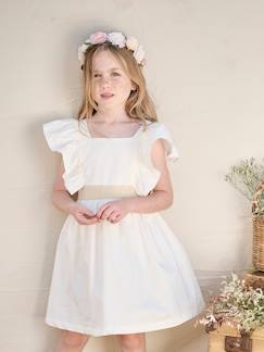 Maedchenkleidung-Festliches Mädchen Kleid mit goldenem Gürtel