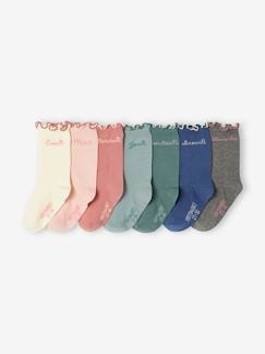 Maedchenkleidung-7er-Pack Mädchen Socken Wochentage