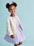 Mädchen-Set: Geblümte Jacke mit Steppnähten & Kleid rosa+violett 7