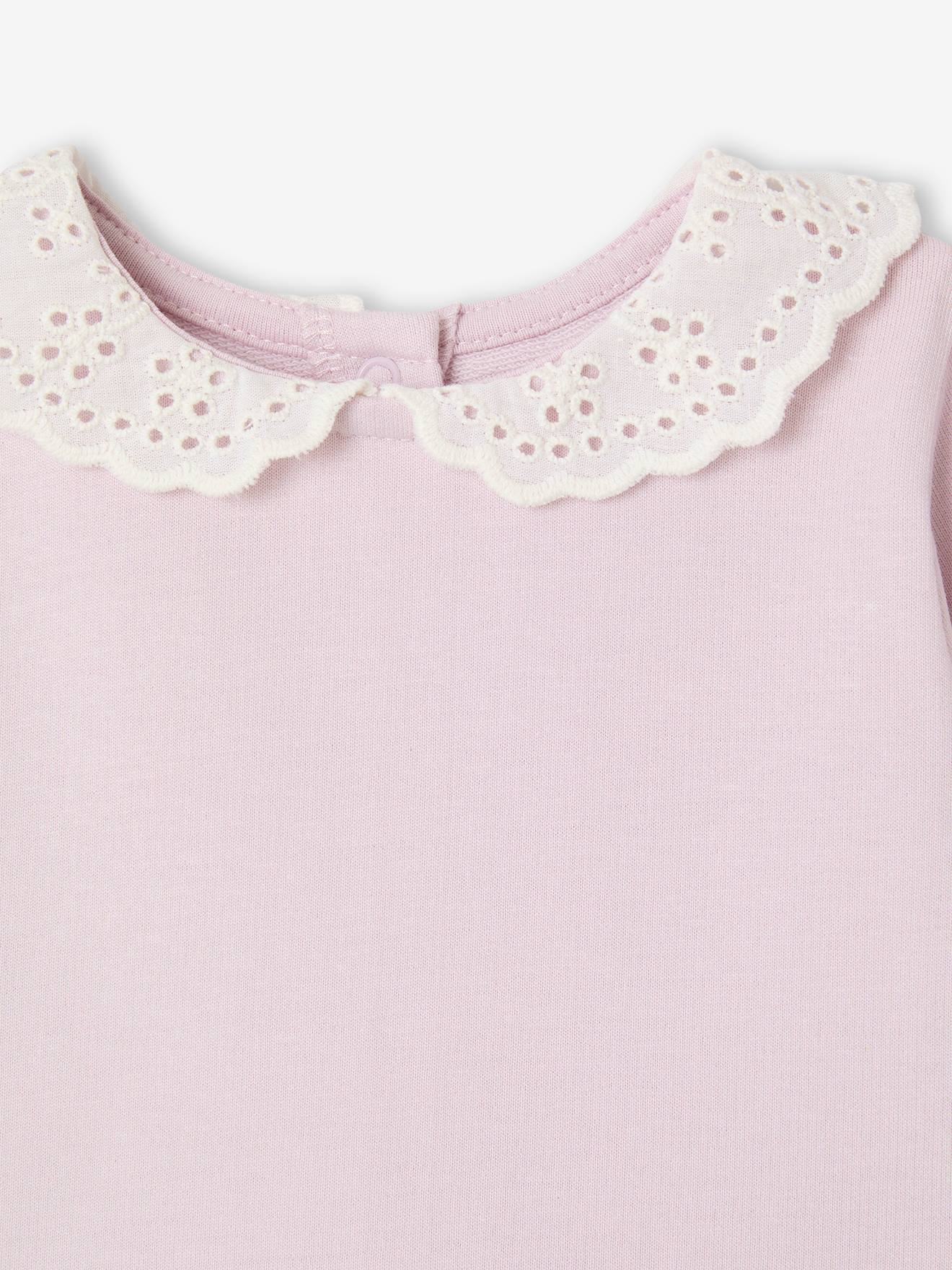 Thumbnail - Bio-Kollektion: Baby Sweatshirt mit besticktem Kragen