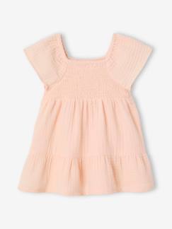 Babymode-Kleider & Röcke-Gesmoktes Baby Kleid aus Musselin