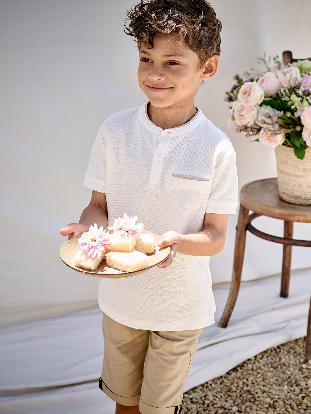 Jungen Poloshirt mit Stehkragen