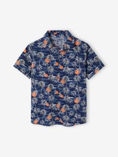 Jungenkleidung-Hemden-Kurzärmeliges Jungen Hemd mit Palmenprint