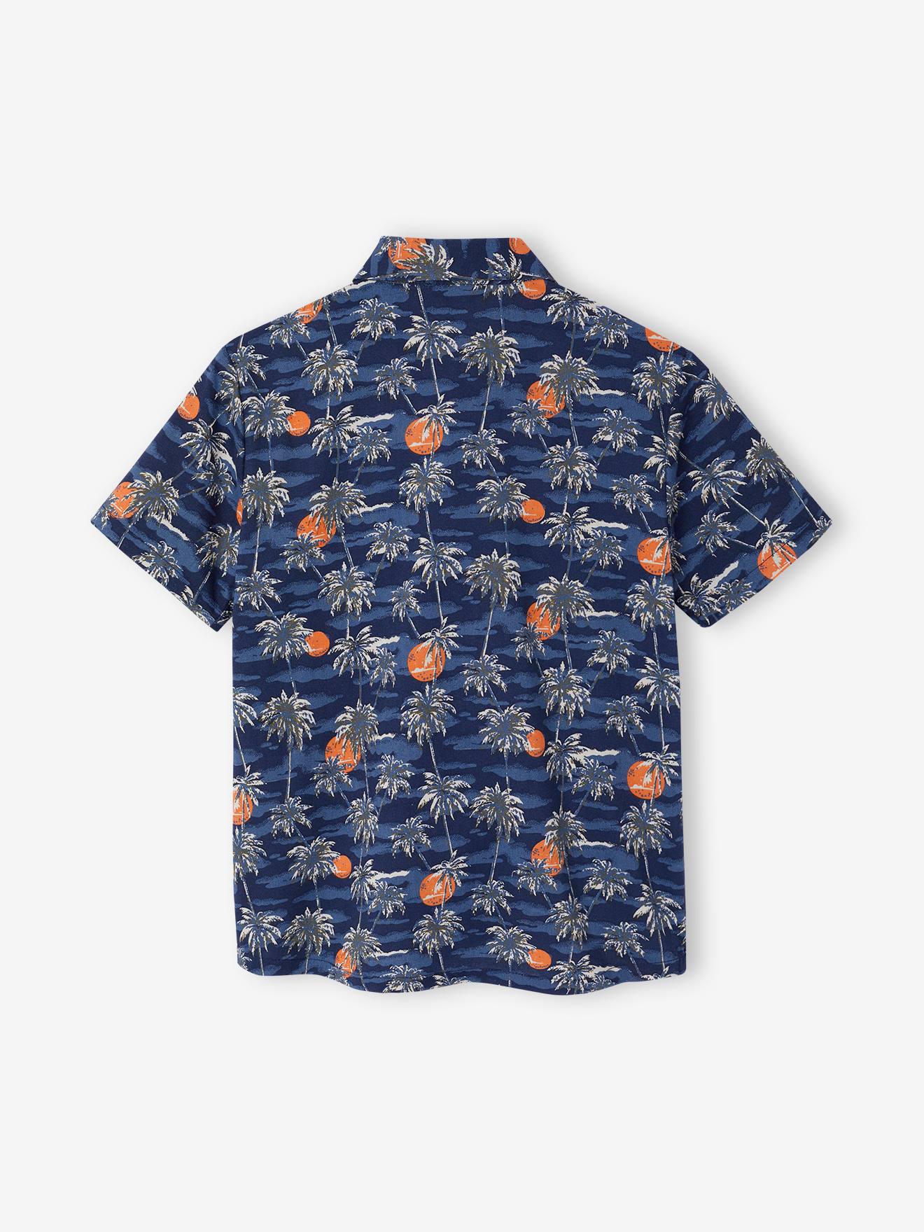 Thumbnail - Kurzärmeliges Jungen Hemd mit Palmenprint