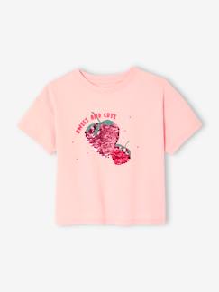 Maedchenkleidung-Mädchen T-Shirt mit Paillettenmotiv und Recycling-Baumwolle