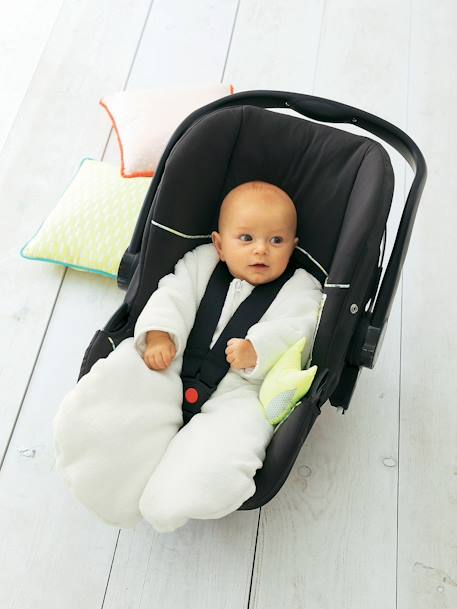 Schlafsack/Overall für Babys, Mikrofaser - taupe+violett+wollweiß - 9