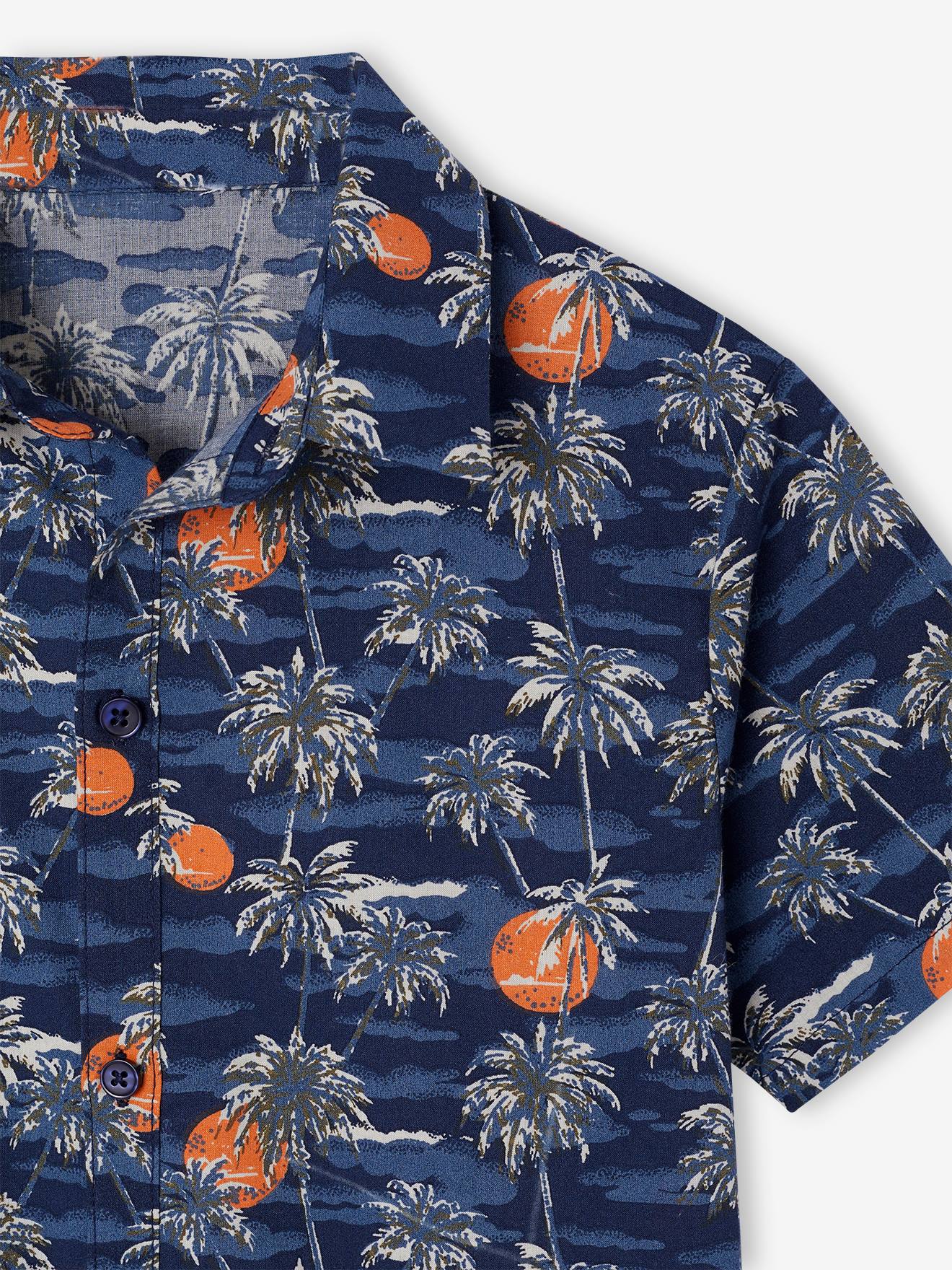 Thumbnail - Kurzärmeliges Jungen Hemd mit Palmenprint