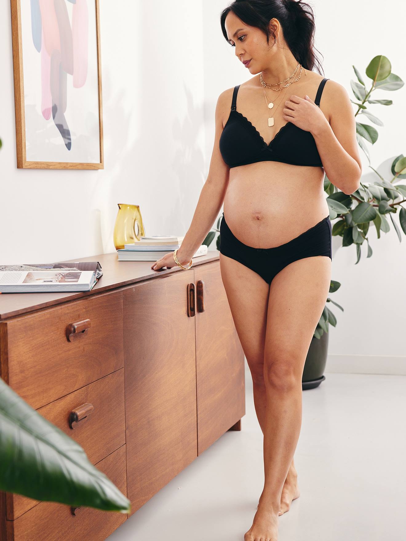 Bügelloser Still-BH mit Padding, Bio-Baumwolle schwarz Gr. 80C von vertbaudet