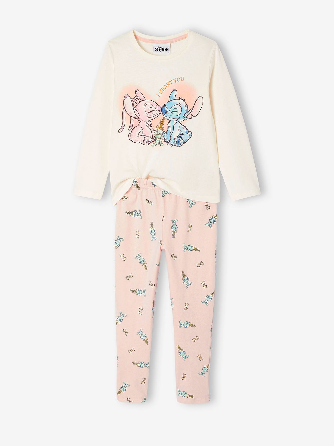 Mädchen Schlafanzug Disney LILO & STITCH mit Print rosa Gr. 116
