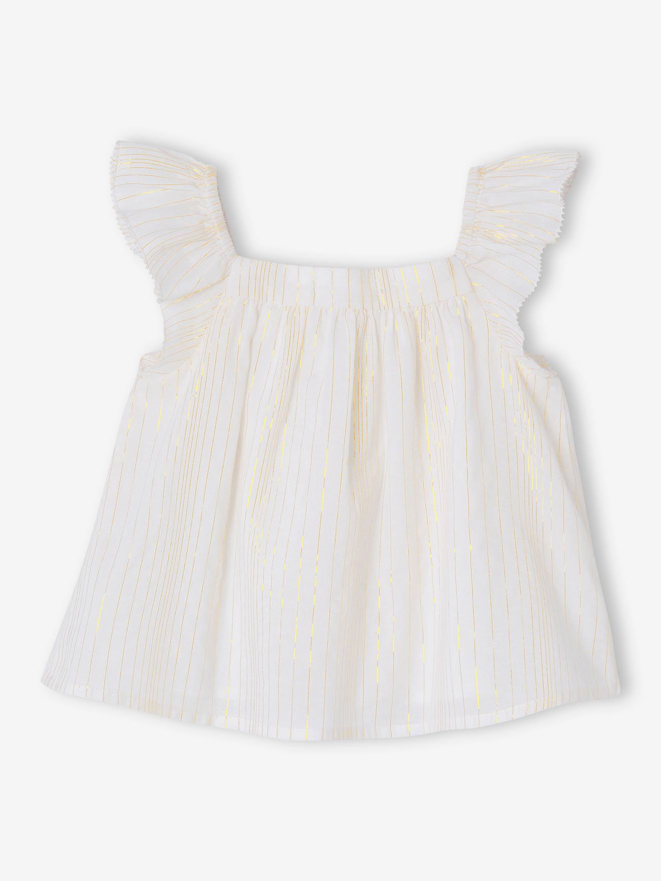 Thumbnail - Festliche Baby Bluse aus Baumwoll-Voile vanille