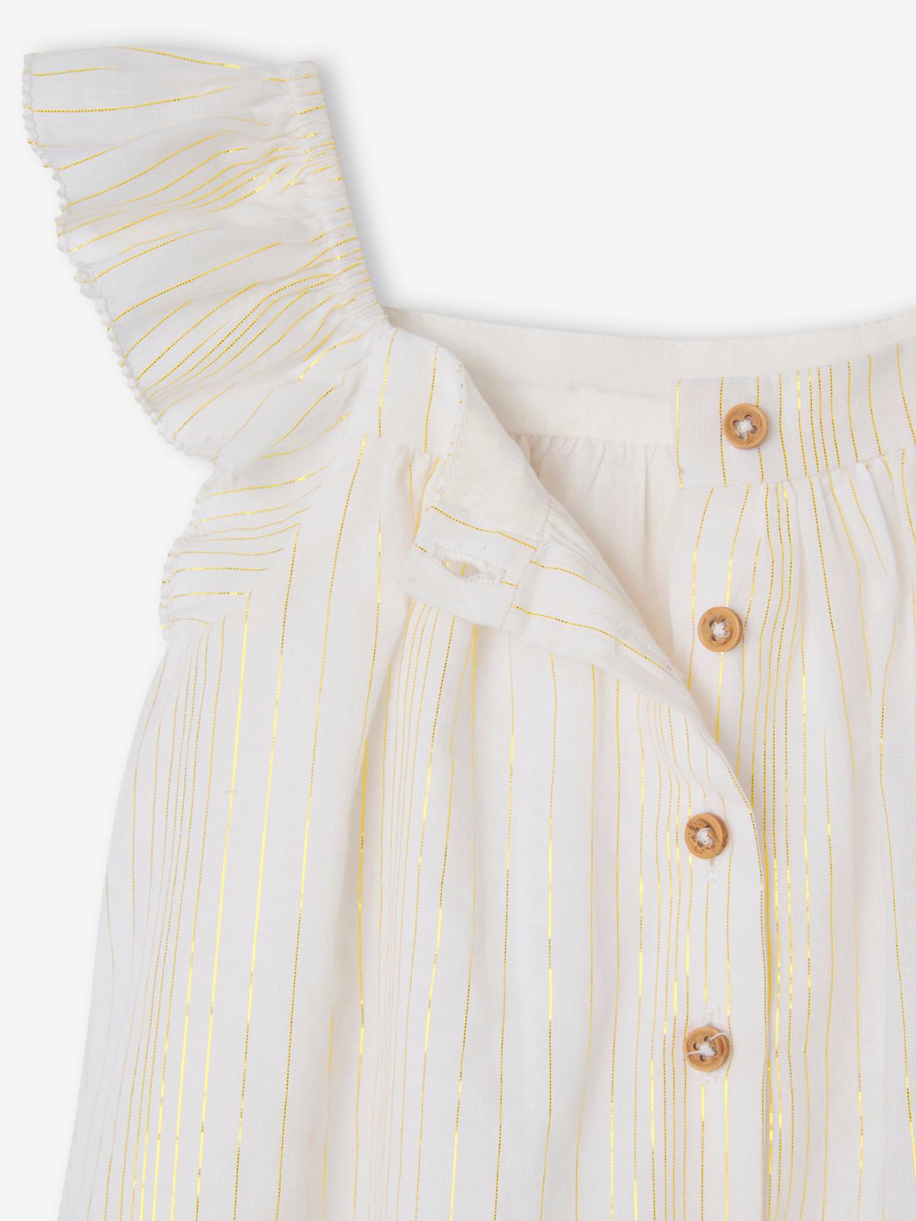 Thumbnail - Festliche Baby Bluse aus Baumwoll-Voile vanille