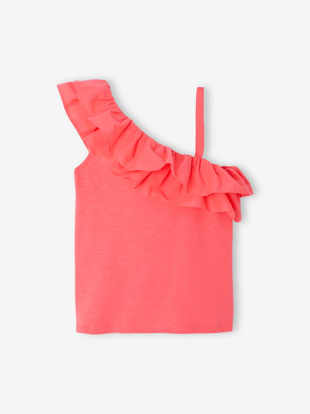 Thumbnail - Asymmetrisches Mädchen Volant-Top