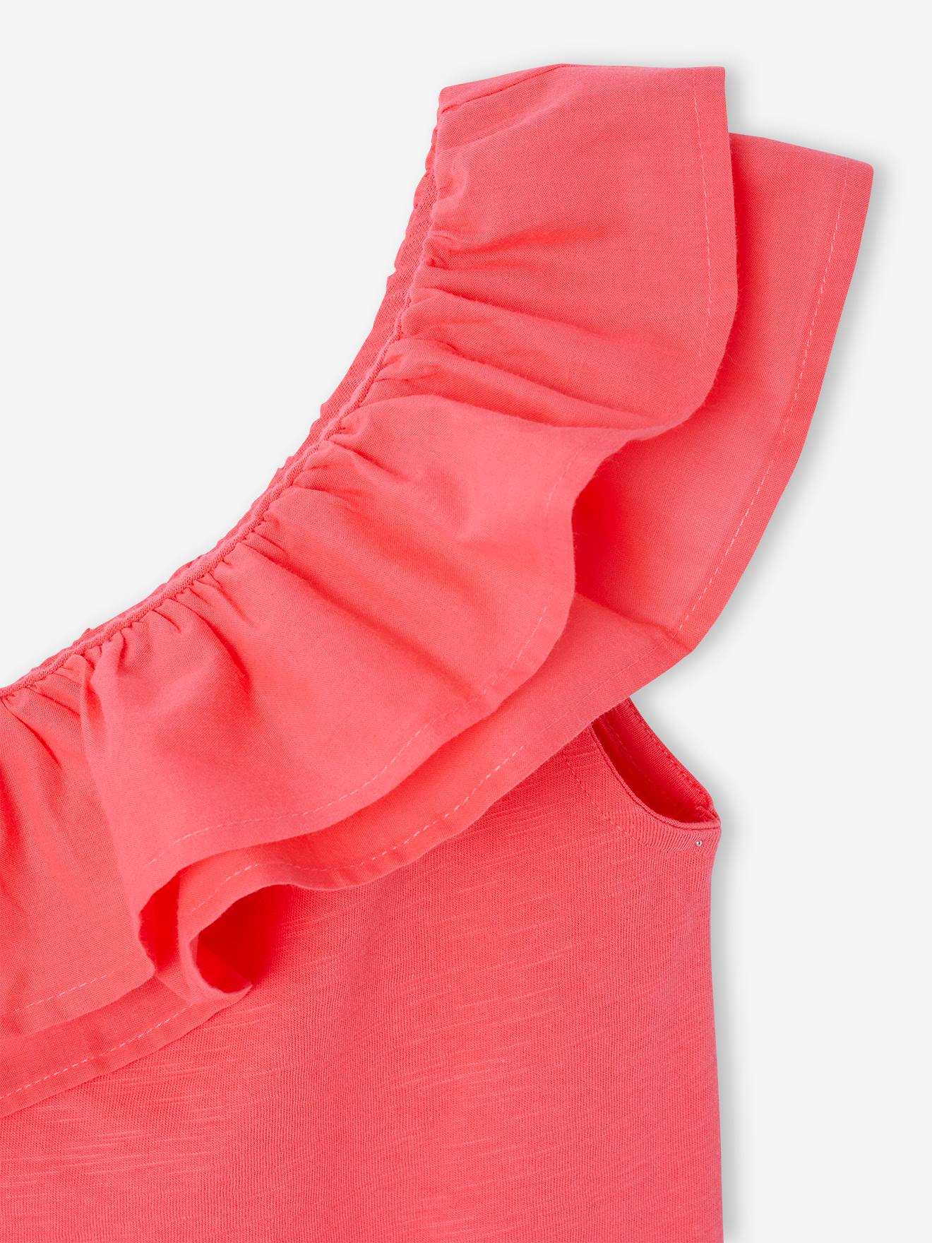 Thumbnail - Asymmetrisches Mädchen Volant-Top