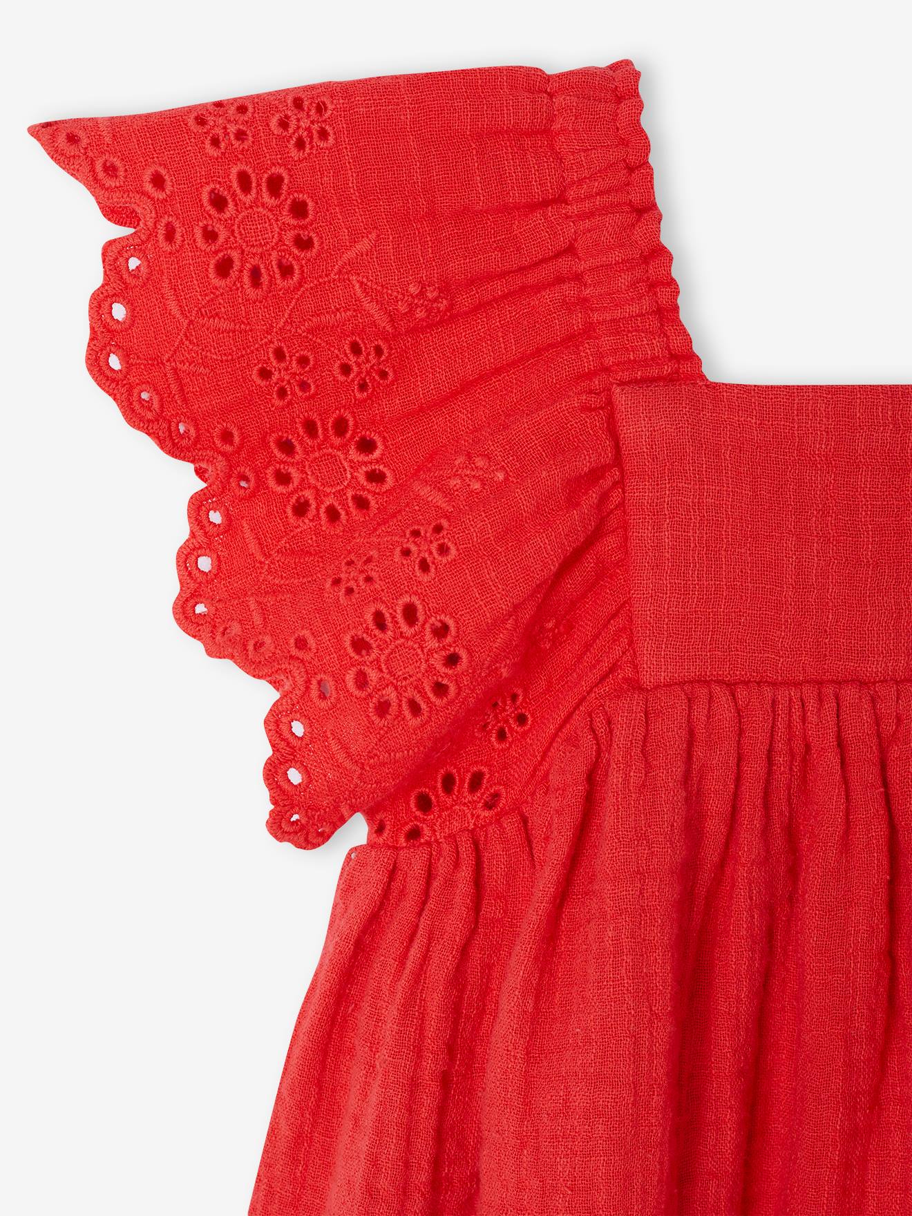Thumbnail - Baby Musselin-Kleid mit Volantärmeln