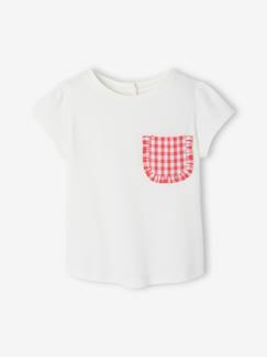Babymode-Shirts & Rollkragenpullover-Bio-Kollektion: Baby T-Shirt mit karierter Tasche