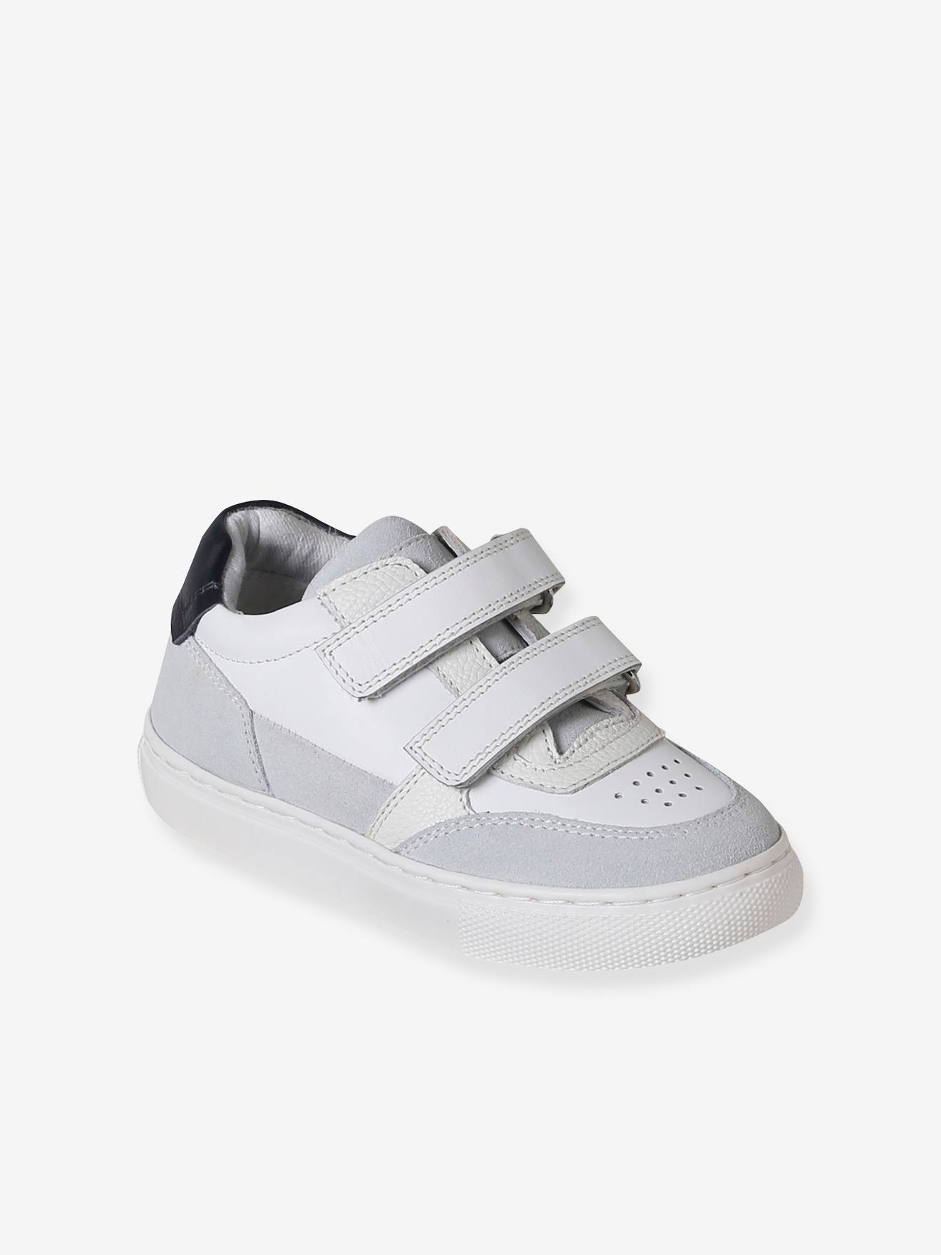 Kinder Klett-Sneakers aus Leder mit Anziehtrick set