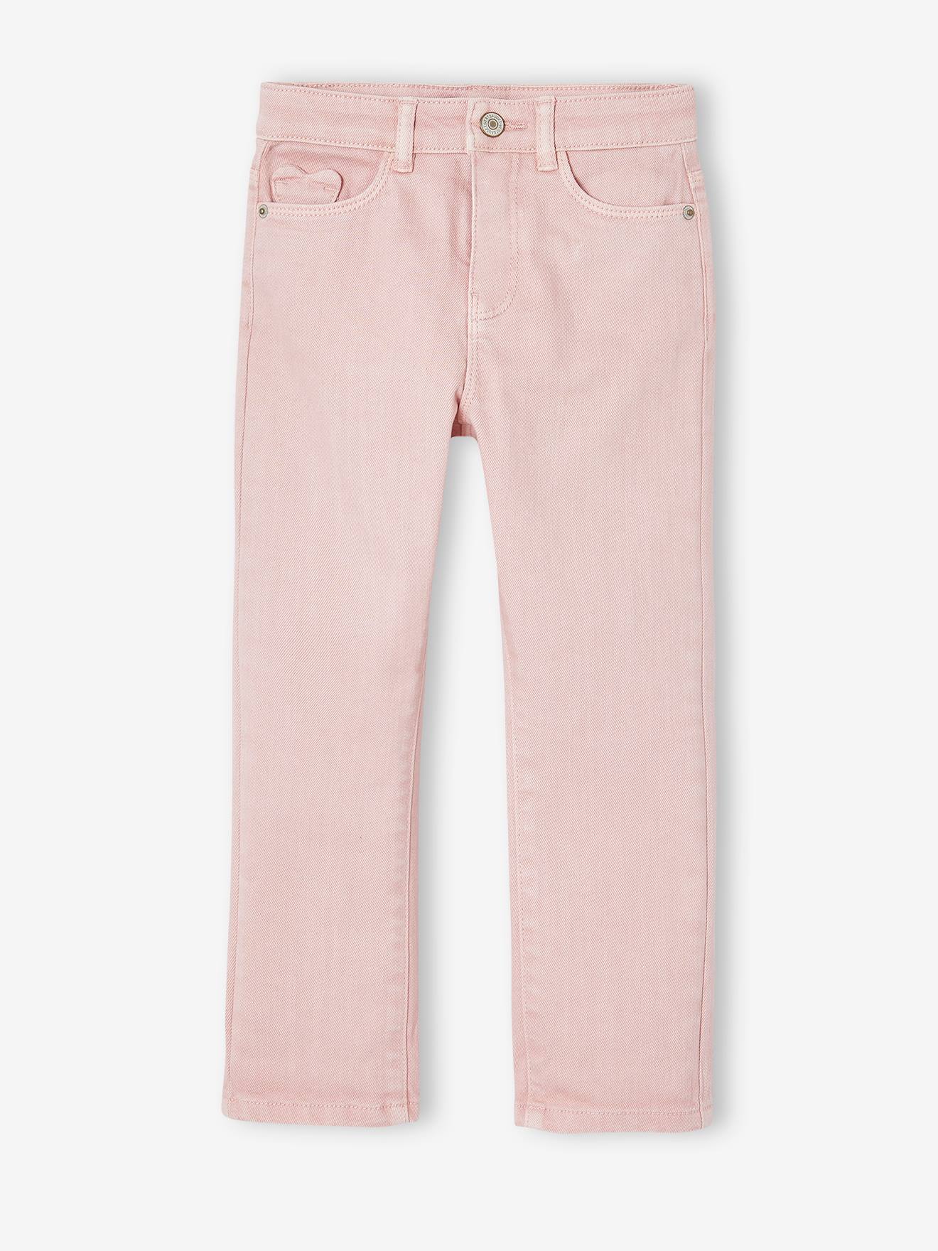 Mädchen Slim-Fit-Hose, REGULAR pudrig rosa Gr. 122 von vertbaudet