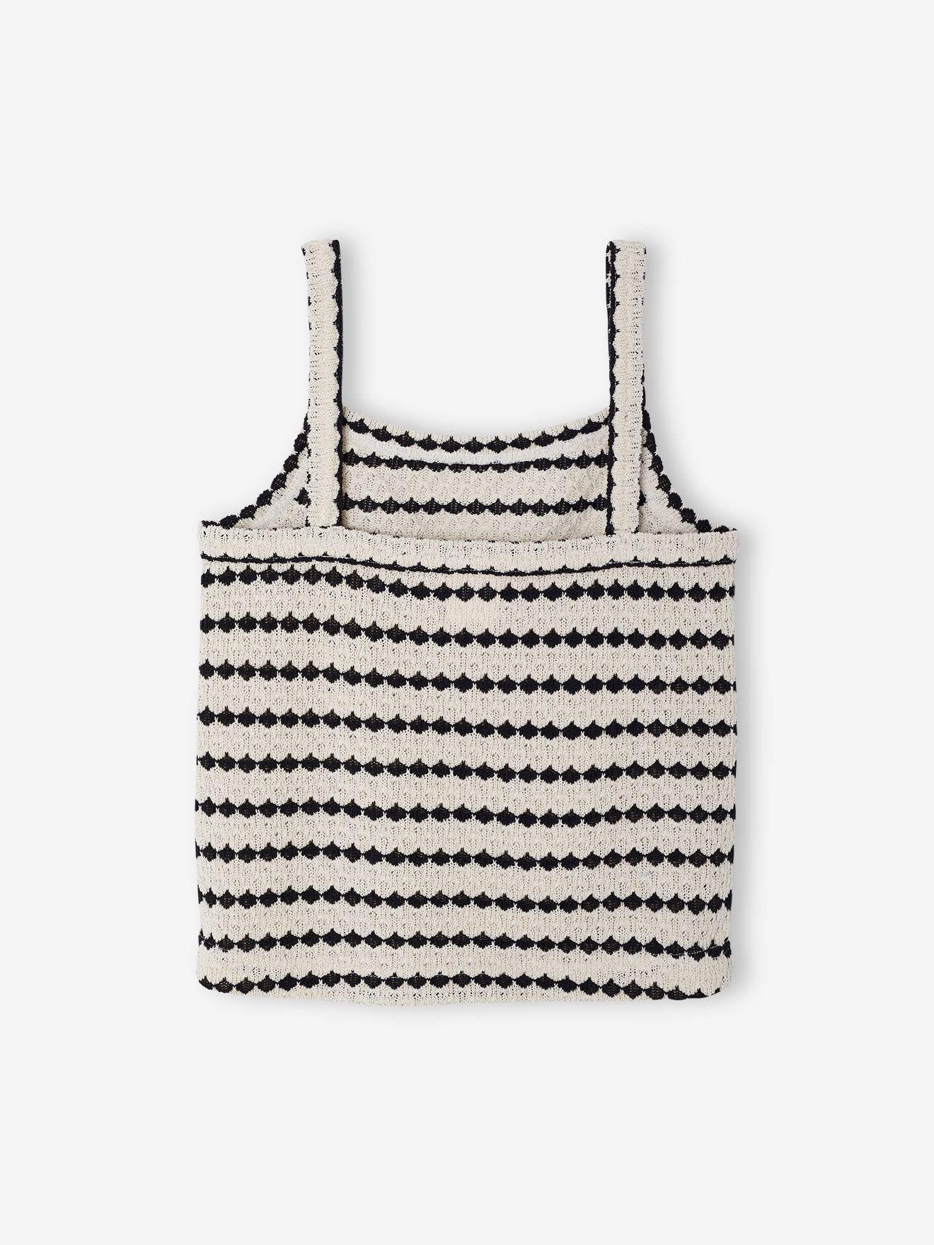 Thumbnail - Mädchen Top mit schmalen Träger aus Fantasiestrick JONEN