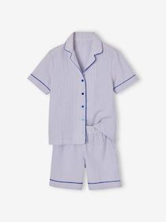 Jungenkleidung-Gestreifter Jungen Sommer-Schlafanzug aus Popeline