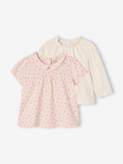 Babymode-Shirts & Rollkragenpullover-Bio-Kollektion: 2er-Pack Baby Shirts, Langarm & Kurzarm