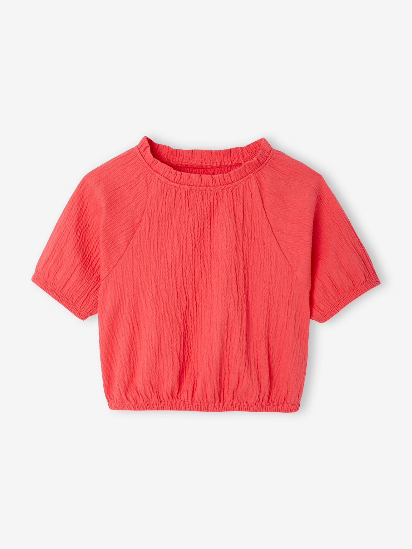 Mädchen Blusenshirt in Cropped-Länge