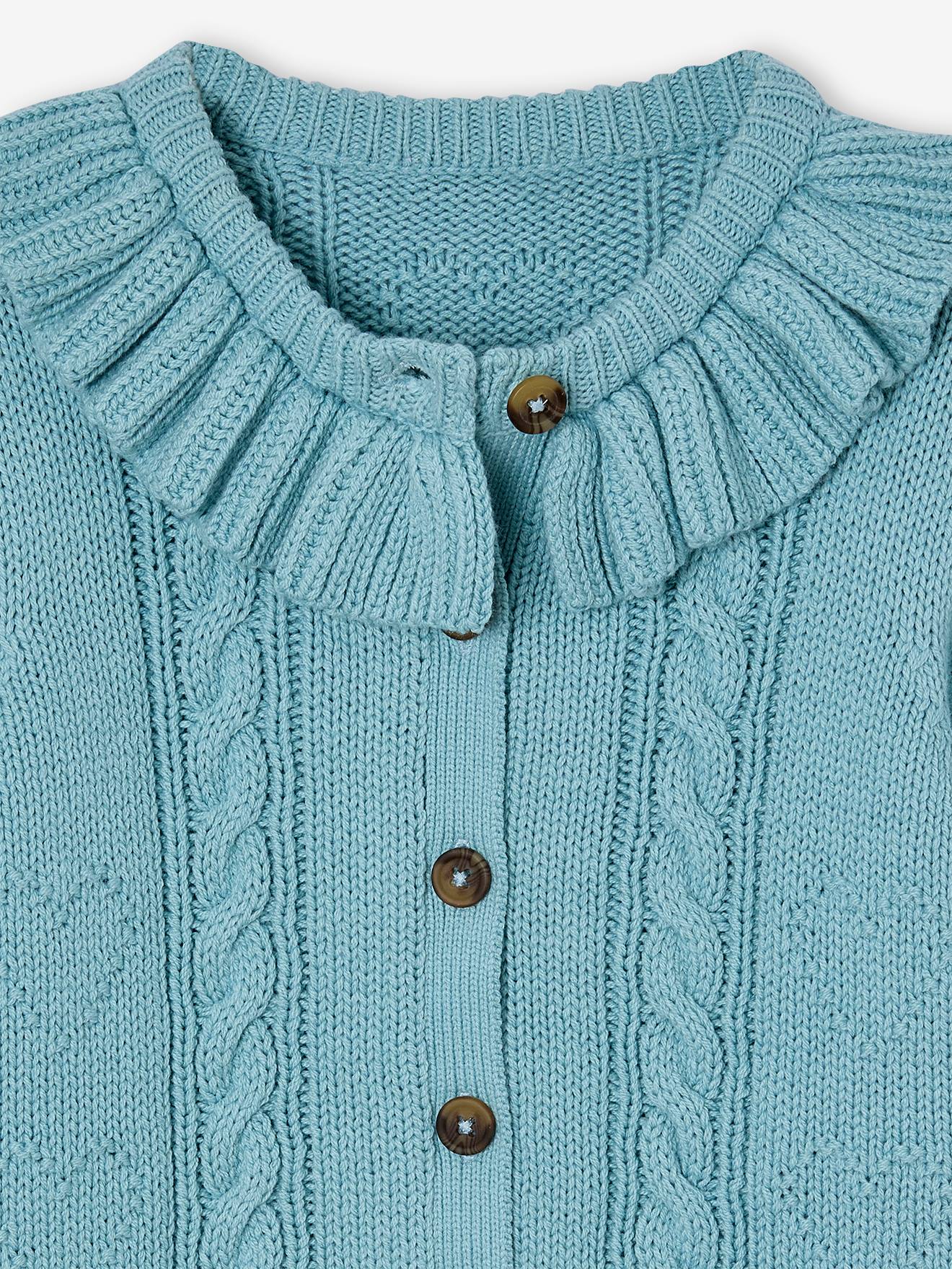 Thumbnail - Mädchen Strickjacke mit Zierkragen