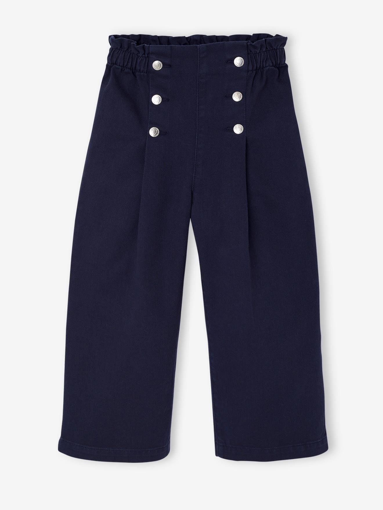 Thumbnail - Weite Mädchen Hose mit Zierknöpfen