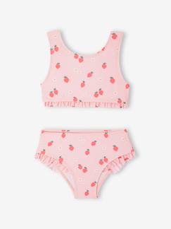 Maedchenkleidung-Bademode-Bikinis-Mädchen Bikini mit Erdbeeren und Volants