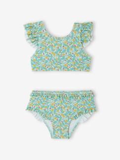 Maedchenkleidung-Bademode-Bikinis-Mädchen Bikini mit Blumenmuster