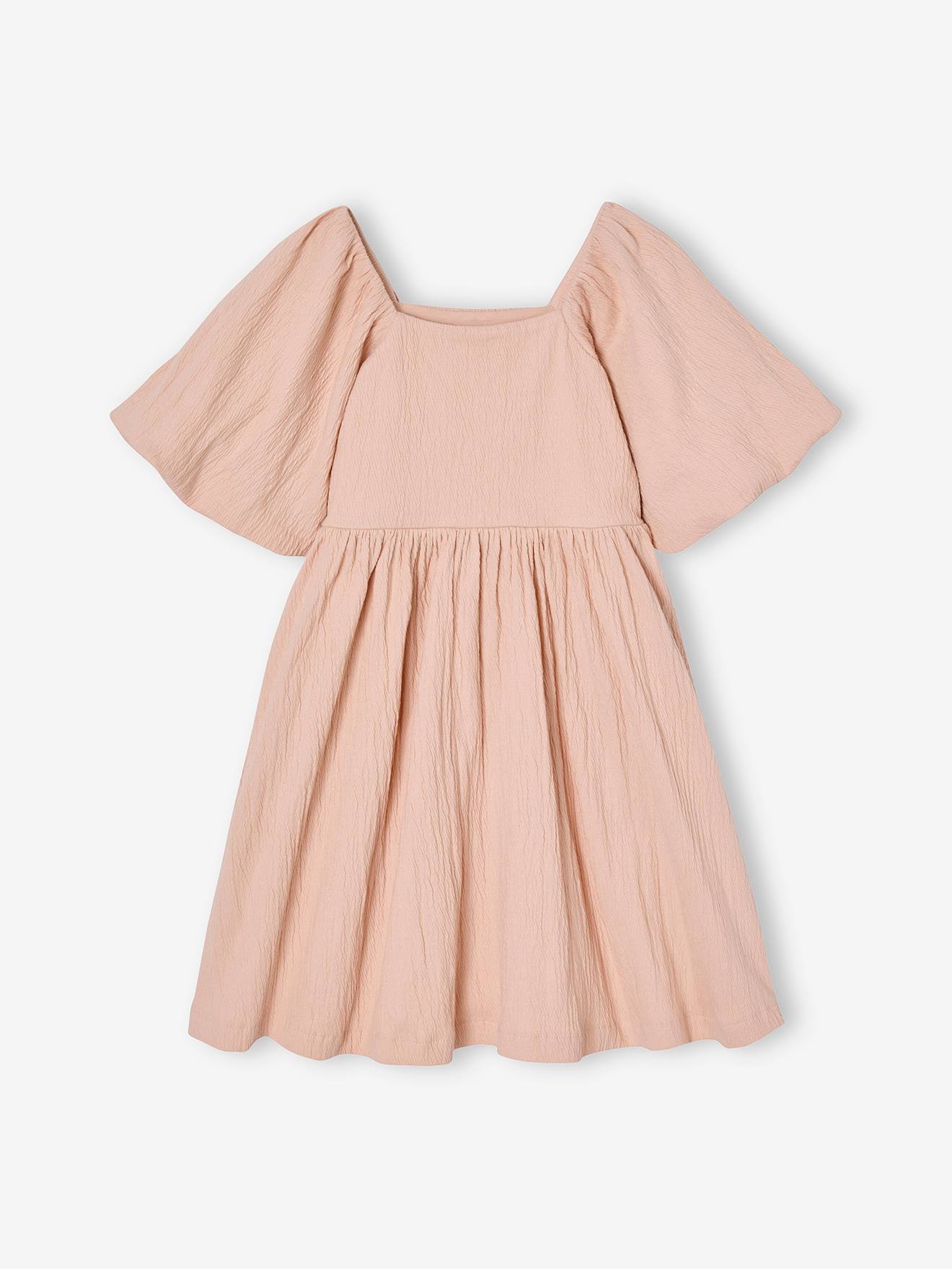 Vertbaudet Festliches Mädchen Kleid Mit Reliefstruktur Hell Hellrosa 146/152