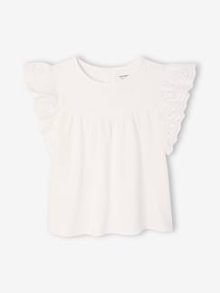 Babymode-Shirts & Rollkragenpullover-Baby T-Shirt mit Lochstickereien an den Ärmeln