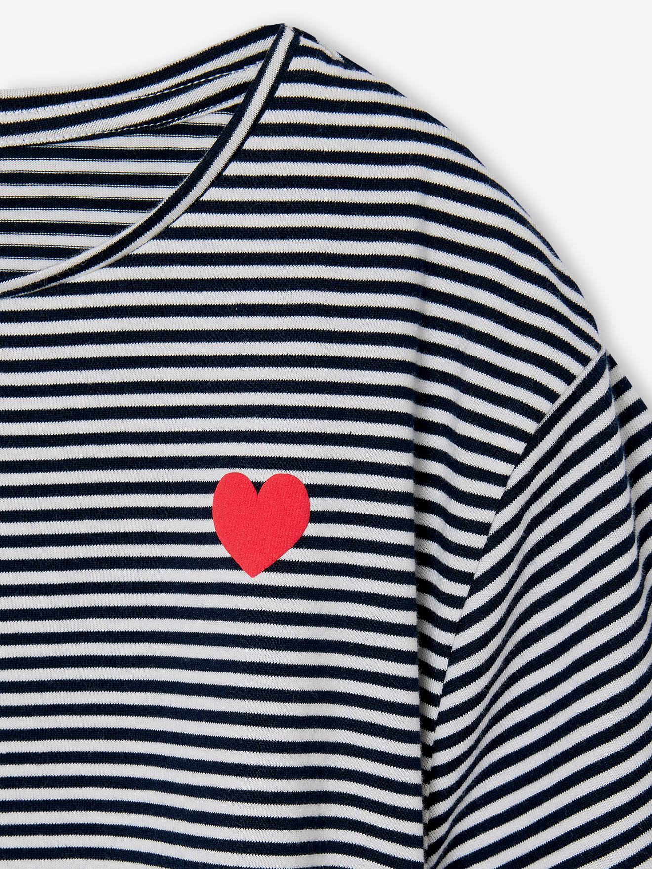 Thumbnail - Gestreiftes Mädchen Cropped-T-Shirt mit Zierschleifen