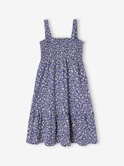 Maedchenkleidung-Gesmoktes Mädchen Trägerkleid