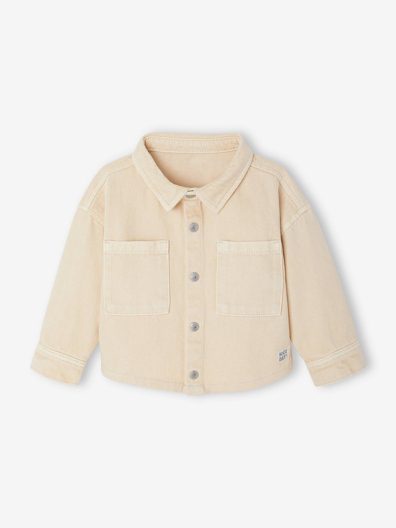 Thumbnail - Baby Overshirt mit Druckknöpfen sandfarben