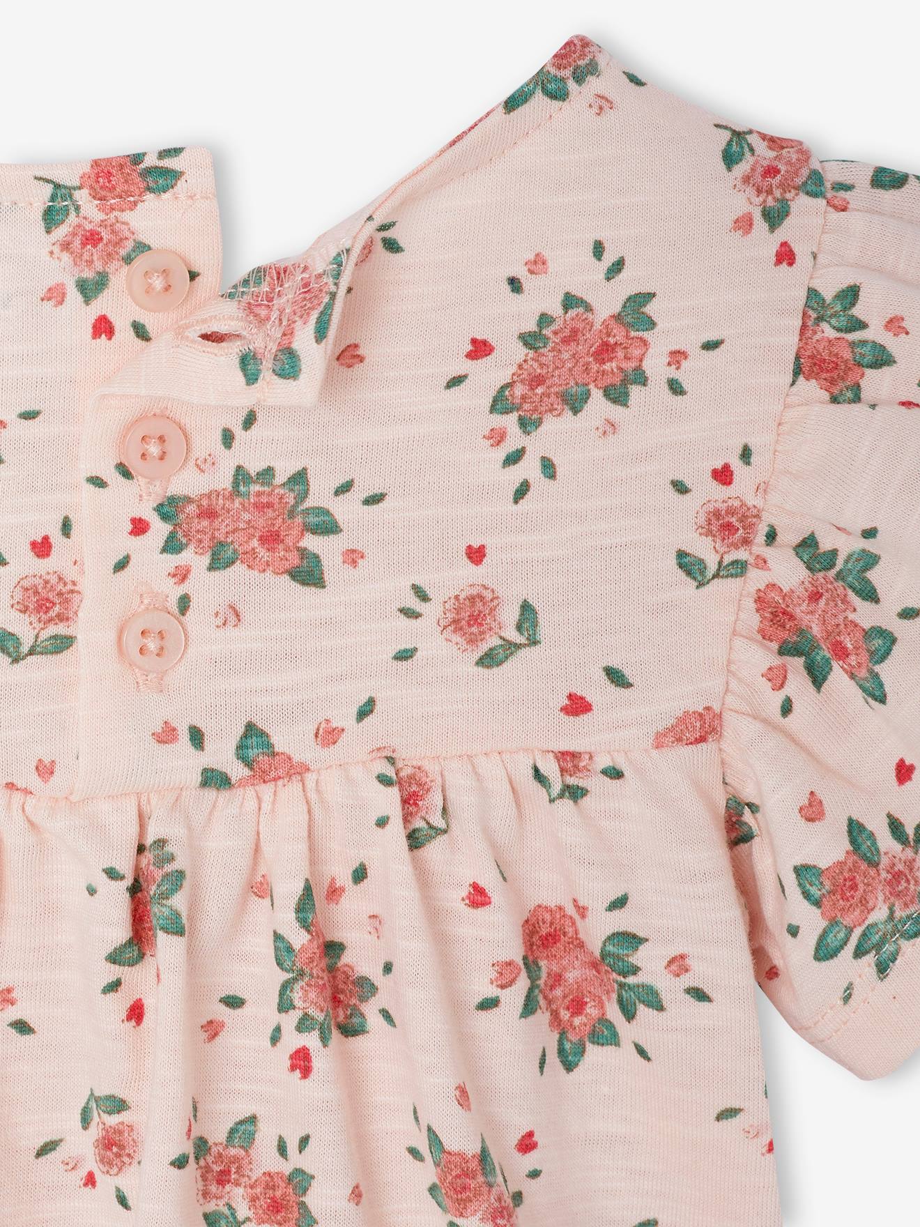 Thumbnail - Bio-Kollektion: Mädchen Baby T-Shirt mit Blumenprint hell