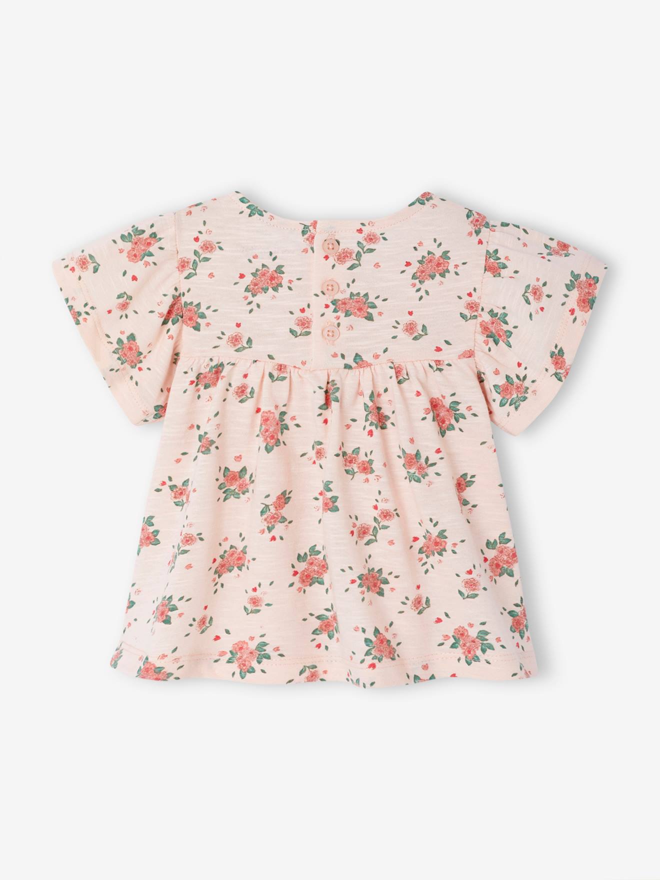 Thumbnail - Bio-Kollektion: Mädchen Baby T-Shirt mit Blumenprint hell