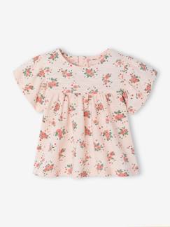 Babymode-Shirts & Rollkragenpullover-Bio-Kollektion: Mädchen Baby T-Shirt mit Blumenprint