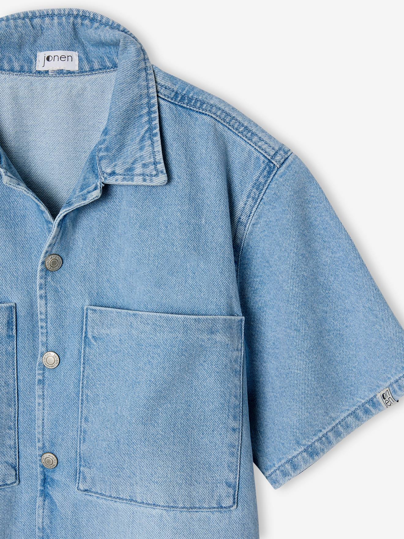Thumbnail - Jungen Kurzarm-Hemd aus Light-Denim JONEN
