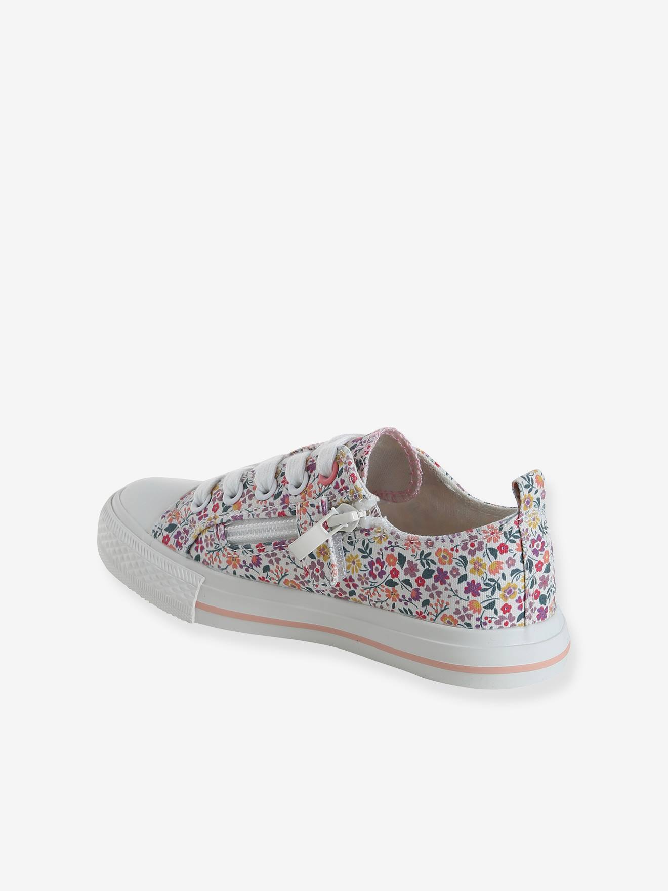 Thumbnail - Kinder Stoffsneakers mit Reißverschluss und Anziehtrick blush
