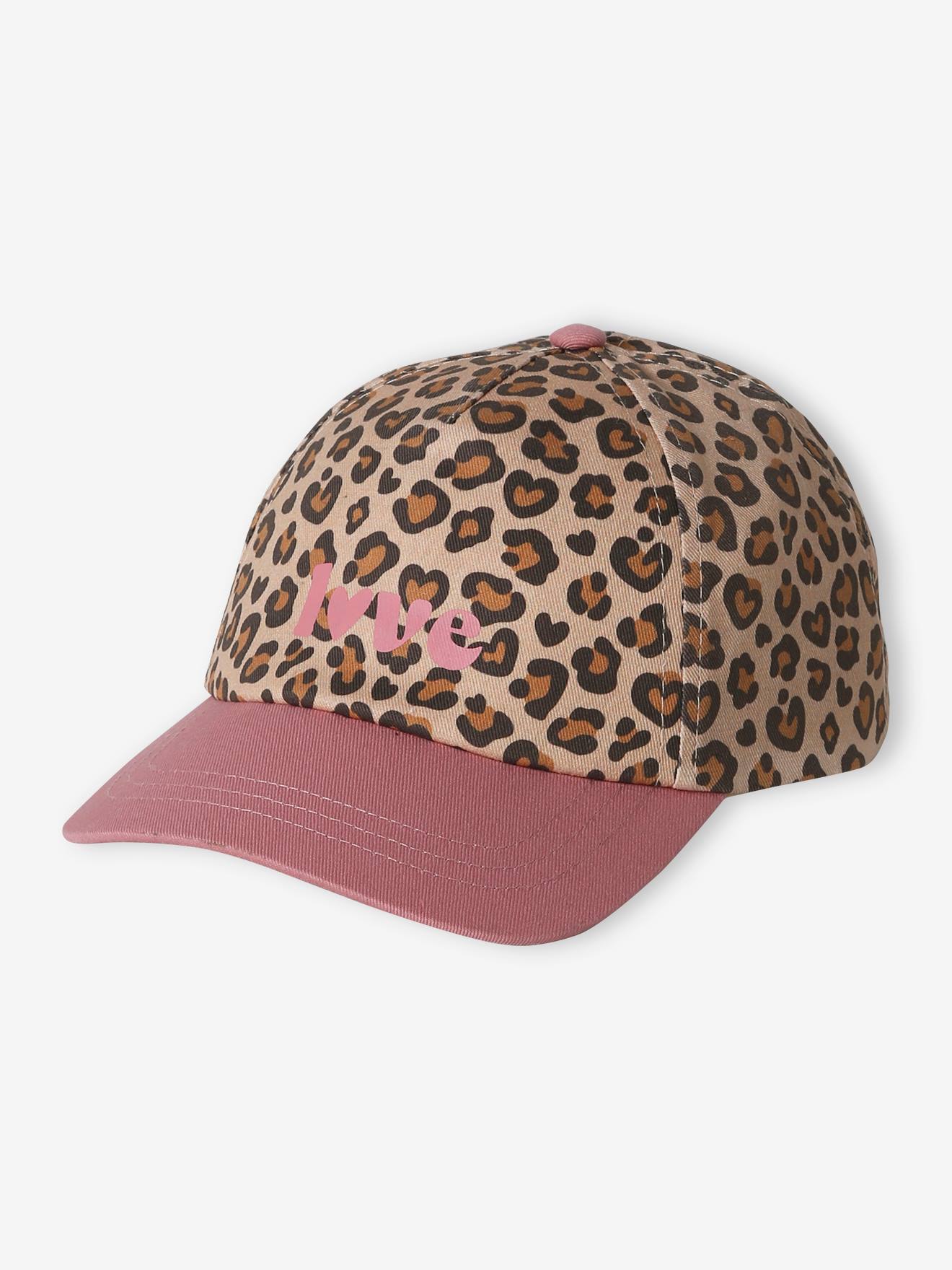 Vertbaudet Mädchen Cap Mit Print Beige/Leo/Altrosa 104/116