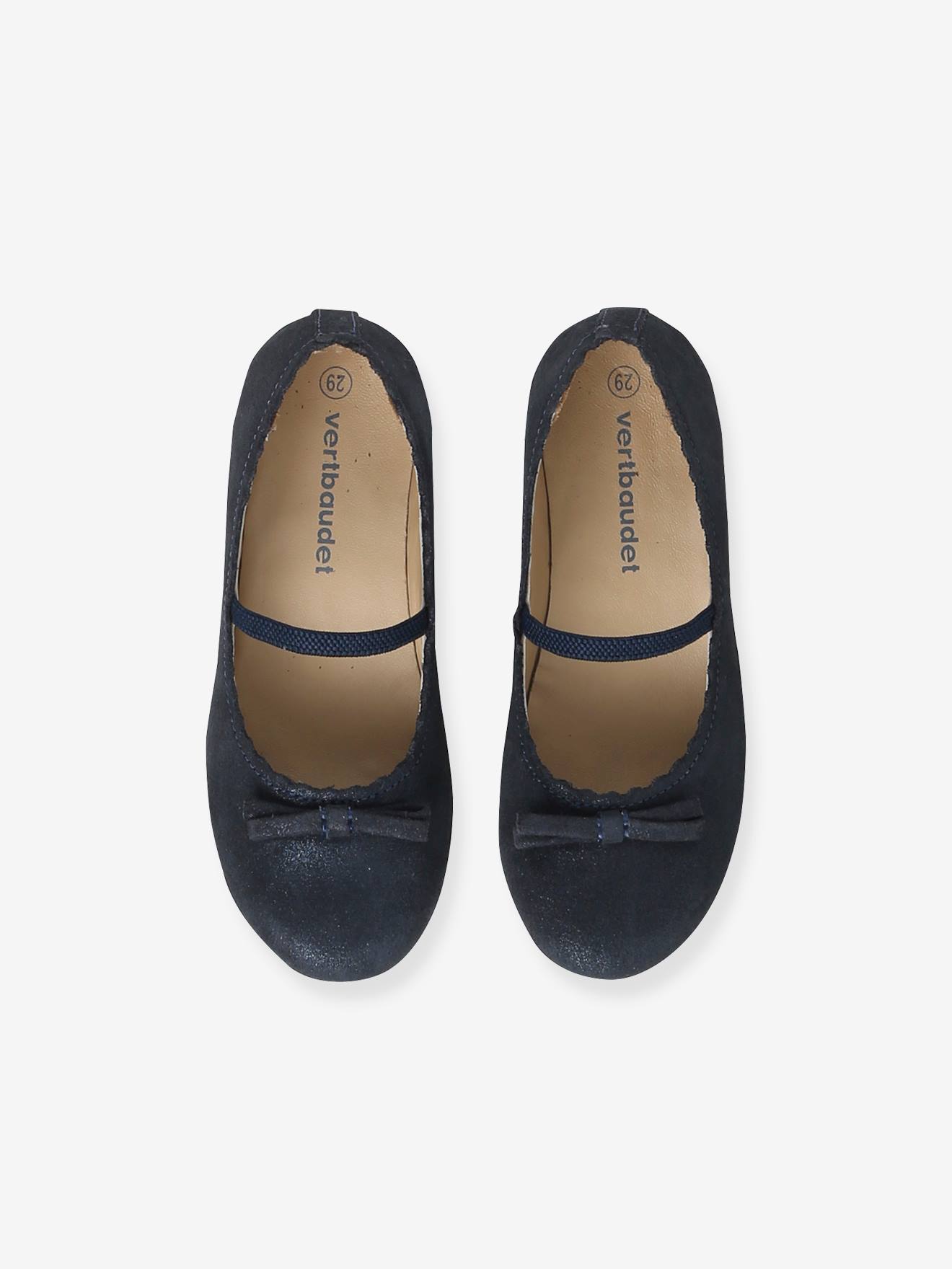 Thumbnail - Mädchen Leder-Ballerinas in Glitzeroptik metallisch