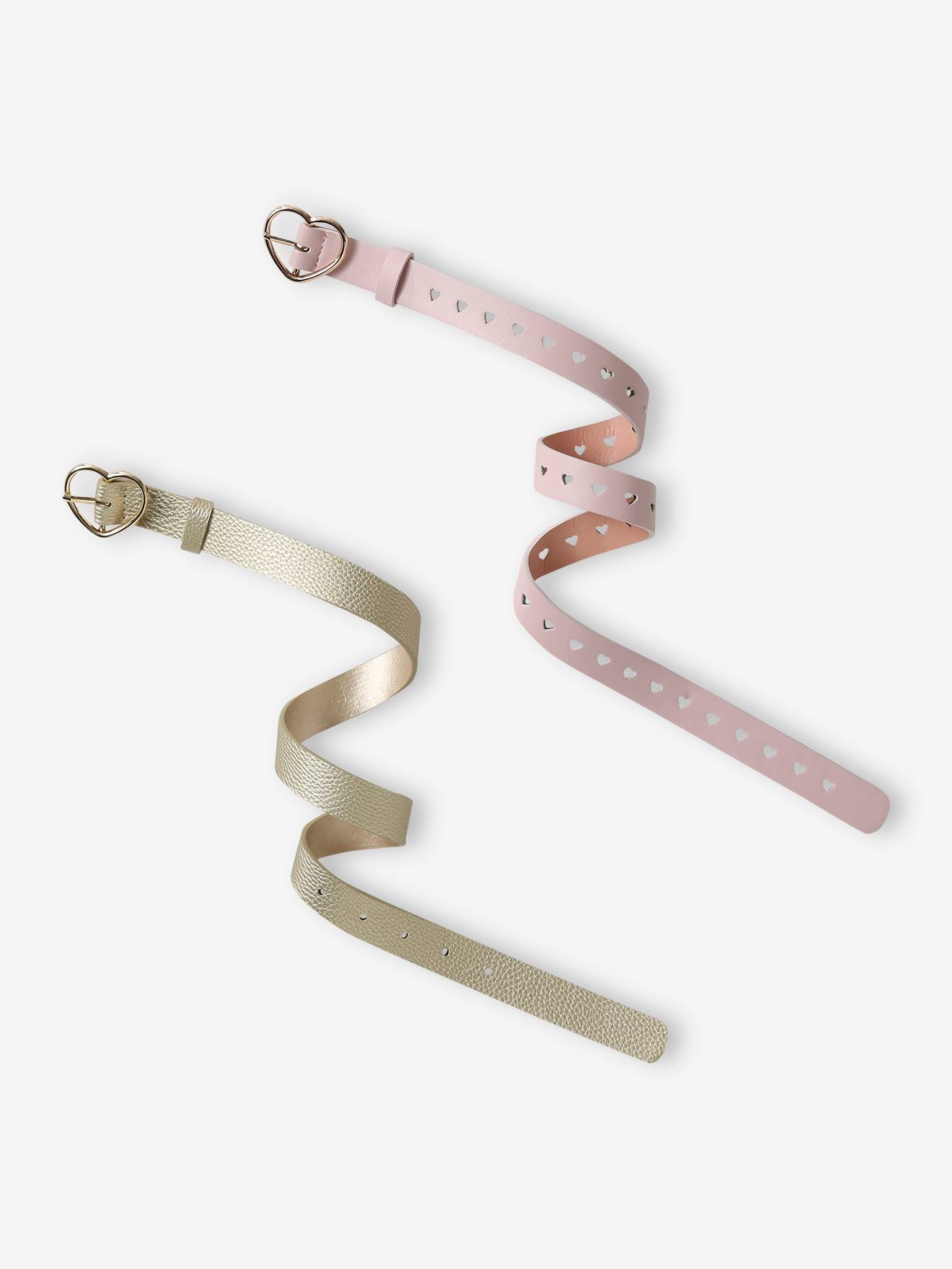 2er-Pack Mädchen Gürtel mit Herzen rosa Gr. 86/110 von vertbaudet