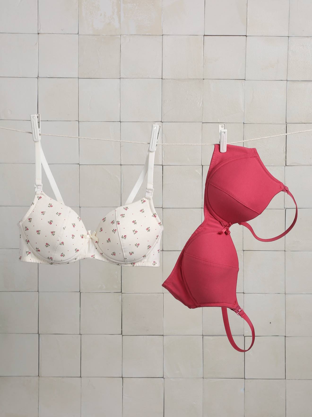 Vertbaudet 2Er-Pack Still-Bhs Ohne Bügel Himbeer 80D