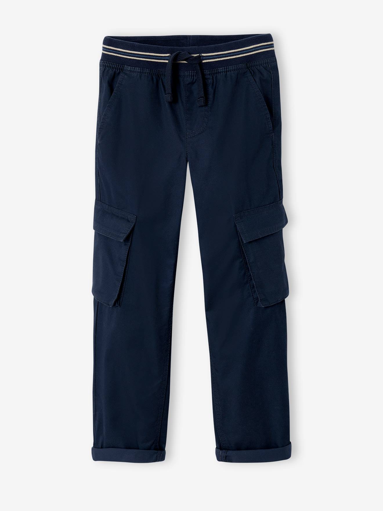 Jungen Cargohose mit geradem Bein, SLIM nachtblau Gr. 98/104 von vertbaudet