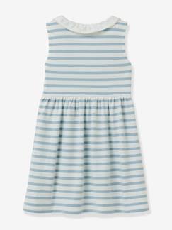 Maedchenkleidung-Kleider-Gestreiftes Mädchen Kleid CYRILLUS, Bio-Baumwolle