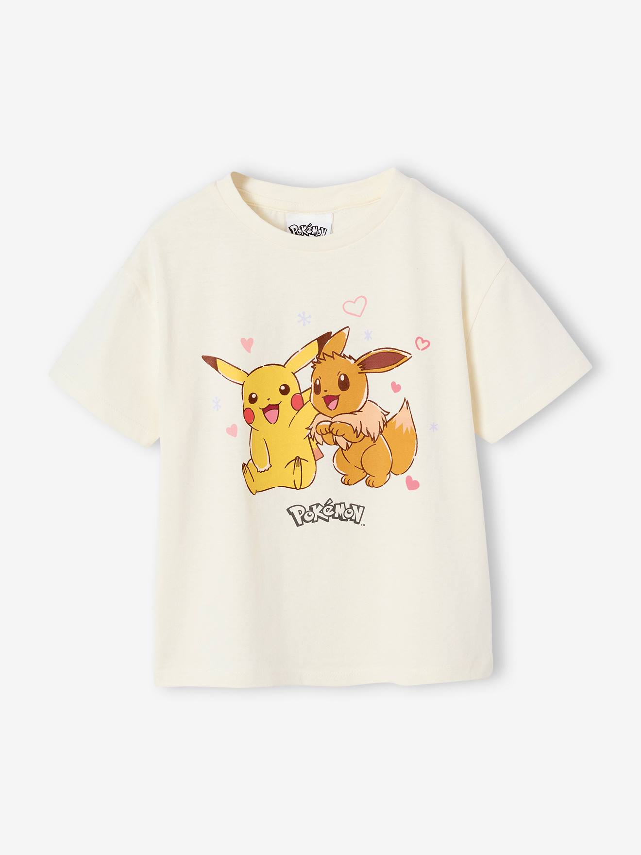 Kinder T-Shirt POKEMON mit Pikachu & Evoli wollweiß Gr. 146/152