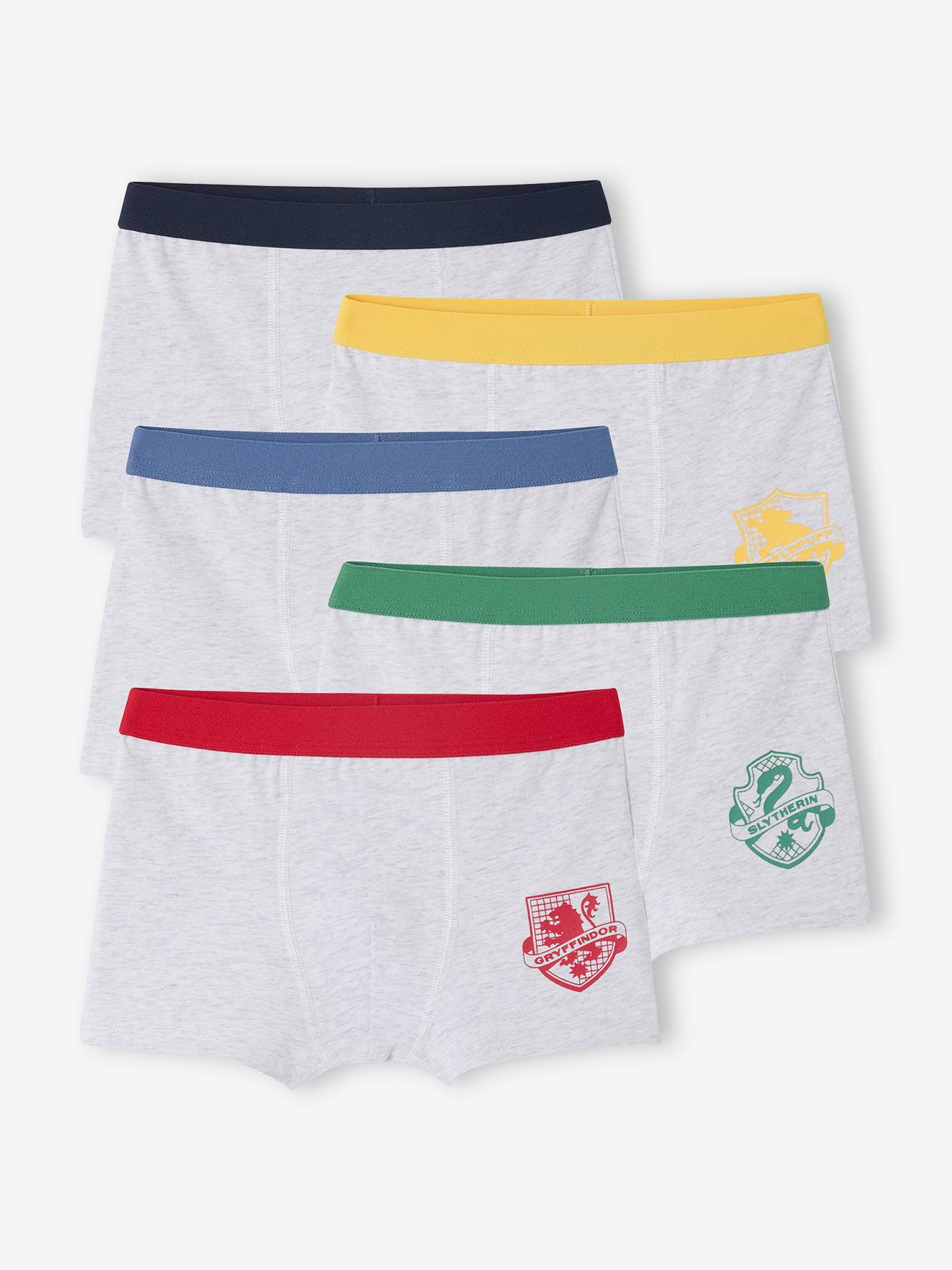 5er-Pack Jungen Boxershorts HARRY POTTER mit Wappen blau Gr. 140