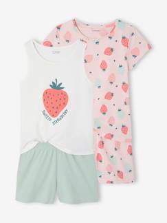 Maedchenkleidung-Schlafanzüge & Nachthemden-2er-Pack kurze Mädchen Schlafanzüge mit Erdbeeren
