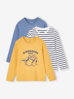 Jungenkleidung-3er-Pack Jungen Langarmshirts BASIC