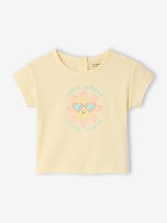 Babymode-Shirts & Rollkragenpullover-Bio-Kollektion: Bedrucktes Baby T-Shirt mit Druckknöpfen hinten